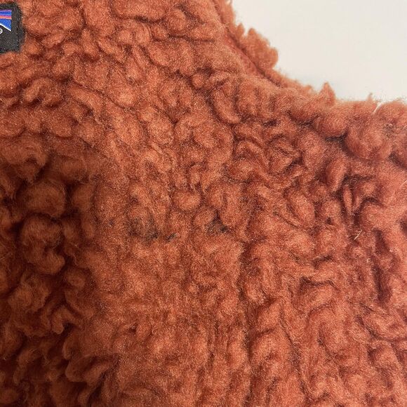 Patagonia Vest Womens Small Orange Dusty Mesa Fleece Full Zip High Pile Pockets - Picture 4 of 10